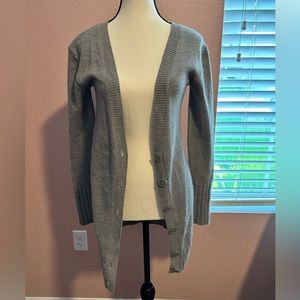 Women’s gray 3/4 long button up sweater
